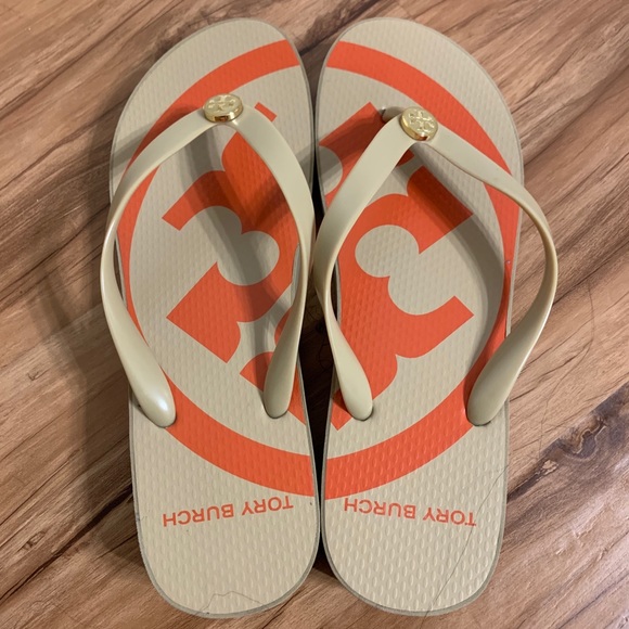 🚫SOLD🚫Tory Burch Orange and Tan Sandals - Picture 5 of 15